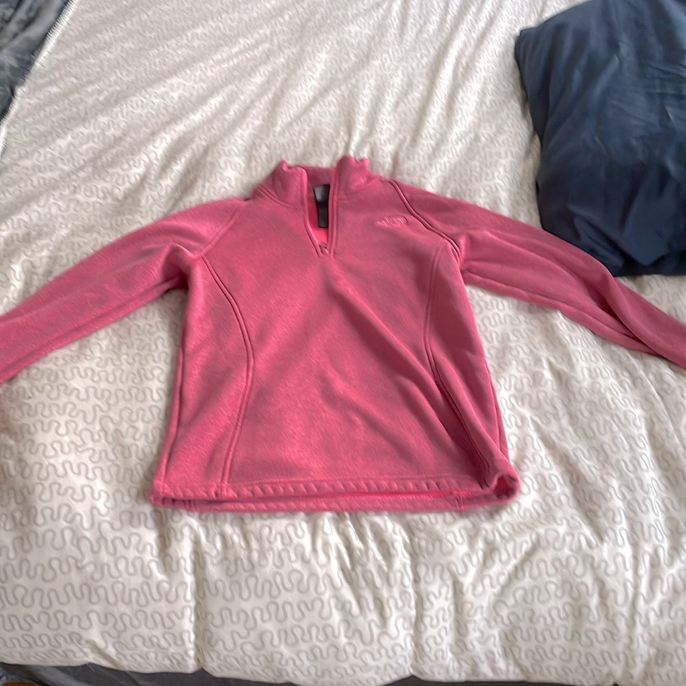 Pink north face quarter zip